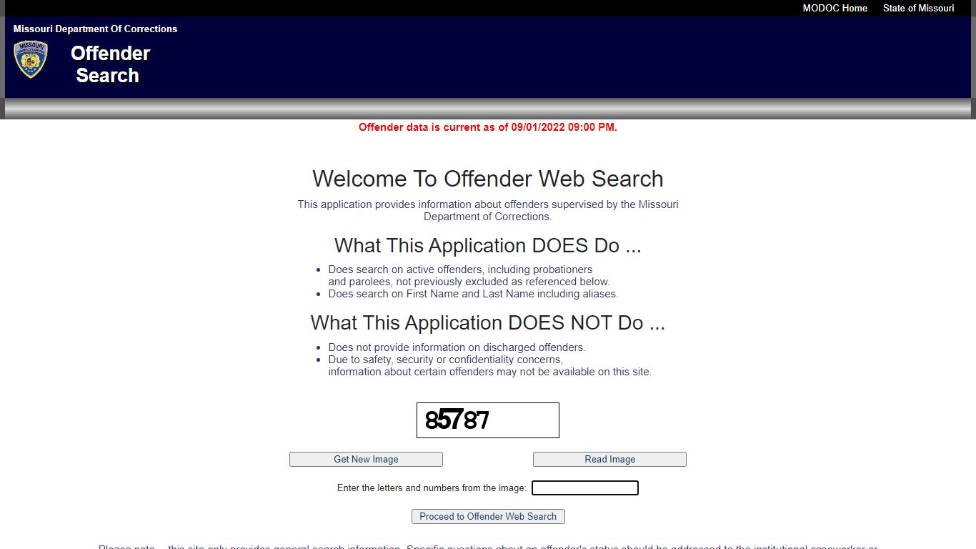 MODOC Offender Search - Missouri